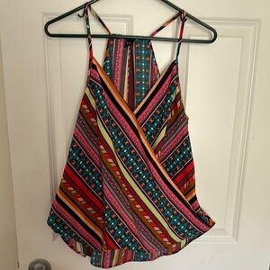 SHEIN Asymmetrical Wrap Camisole in Red and Orange